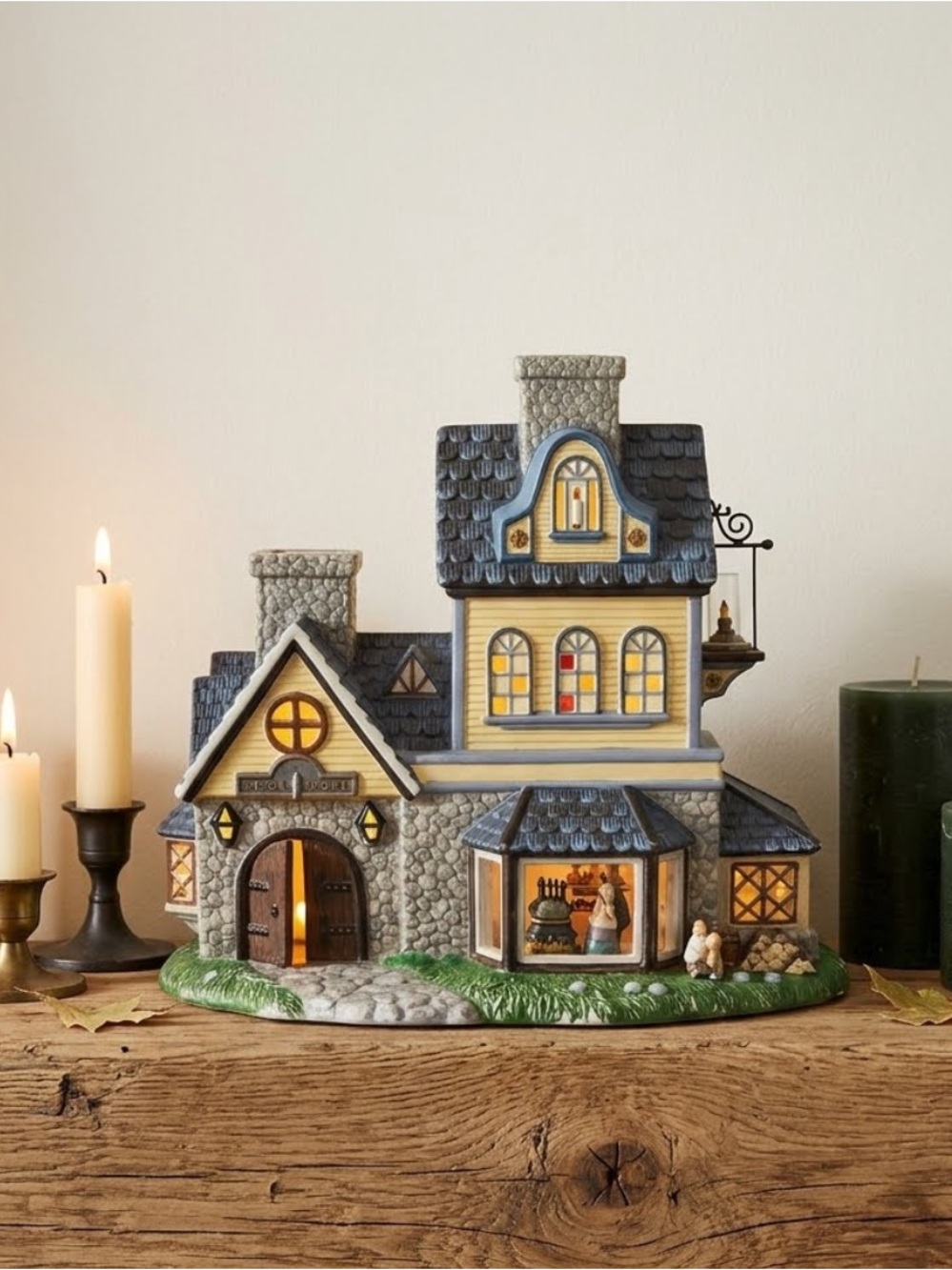Partylite Exclusive Olde World Village #1 Candle Shoppe Home Tea Light House